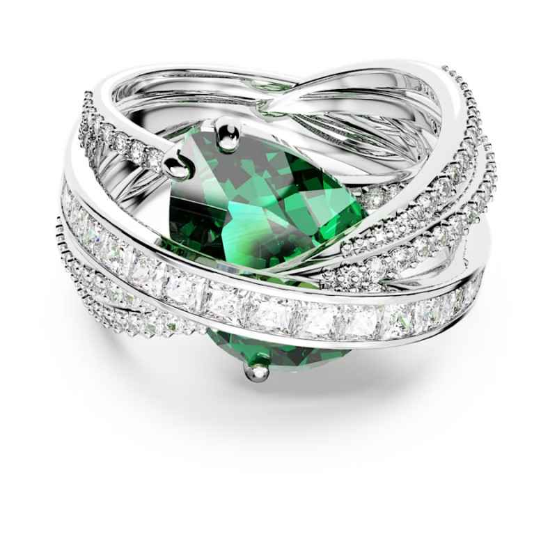 Anello HYPERBOLA QUATTRO FASCE VERDE M55 Donna Swarovski