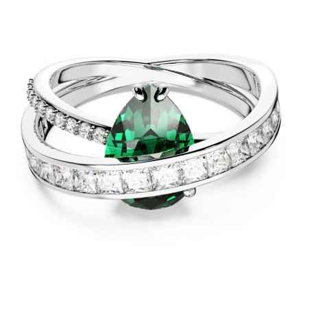Anello HYPERBOLA DOPPIA FASCIA VERDE M52 Donna Swarovski