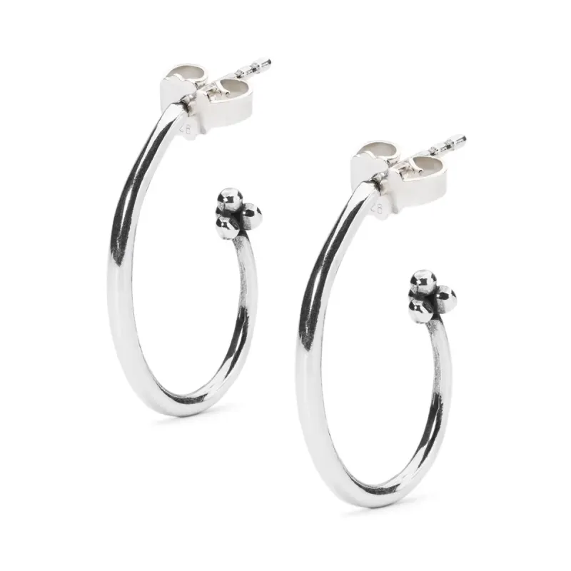 Orecchini cerchio con bocciolo Donna Trollbeads