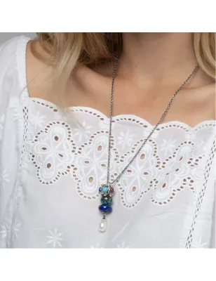 Collana d'Argento con Perla 70cm Donna Trollbeads