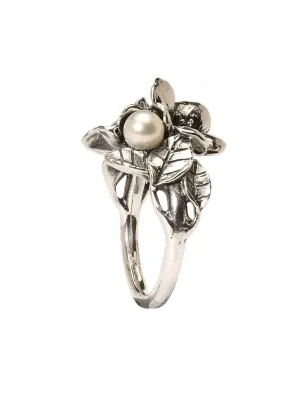 Anello Biancospino con Perla M14 Donna Trollbeads