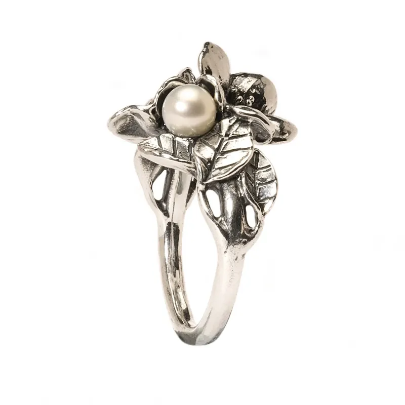 Anello Biancospino con Perla M14 Donna Trollbeads