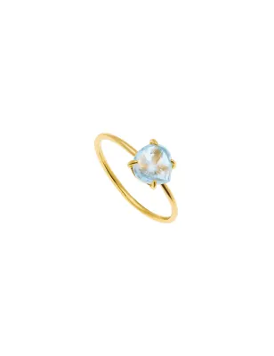 Anello Stone con Topazio Azzurro Donna Rossoprezioso Semino D'Amore