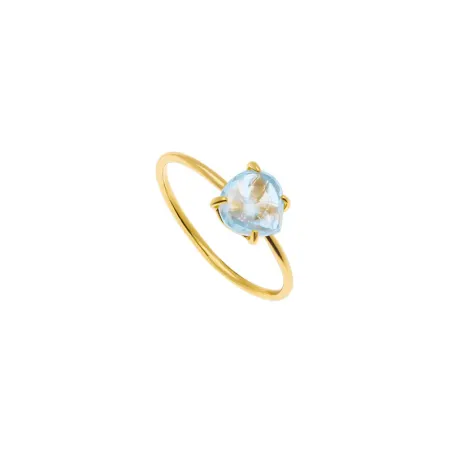 Anello Stone con Topazio Azzurro Donna Rossoprezioso Semino D'Amore