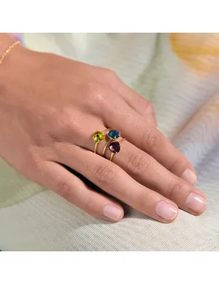 Anello Sone con pietra Blue London Donna Rossoprezioso Semino D'Amore