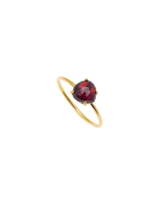 Anello Stone con pietra Granato Donna Rossoprezioso Semino D'Amore