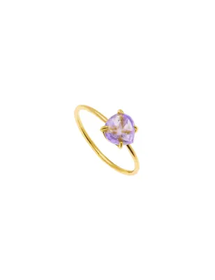 Anello Stone con pietra Ametista Donna Rossoprezioso Semino D'Amore