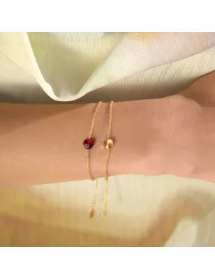 Bracciale Stone Granato Donna Rossoprezioso Semino D'Amore