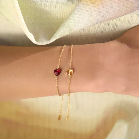 Bracciale Stone Granato Donna Rossoprezioso Semino D'Amore