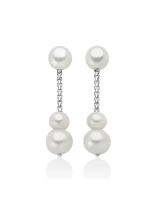 Orecchini in argento pendenti con perle Oriente Donna Miluna