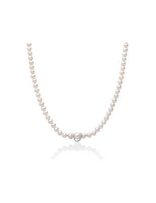 Collana Perle Oriente Centrale oro e diamante Donna Miluna Le Perle