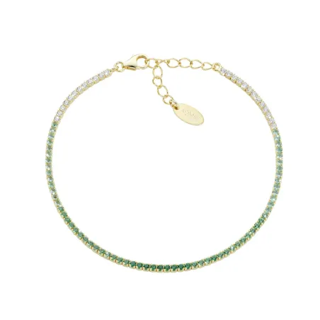 Bracciale Tennis dorato zirconi degradé verdi Donna Amen