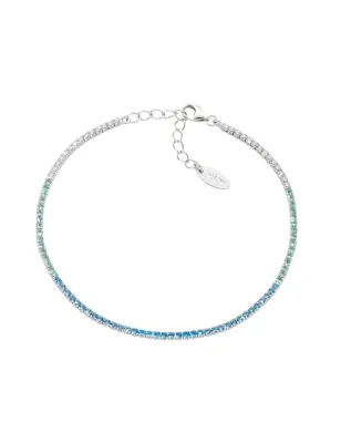 Bracciale Tennis zirconi degradé azzurri Donna Amen
