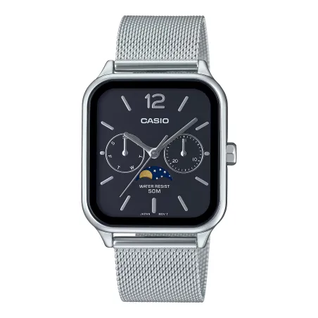 Orologio MTP-M305M-1AVER Moon Phase Mesh Milanese 34mm Uomo Casio
