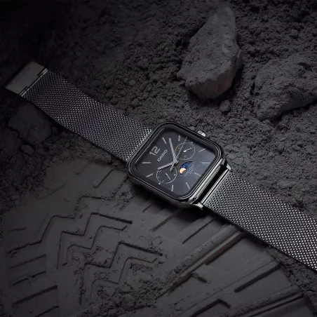 Orologio MTP-M305M-1AVER Moon Phase Mesh Milanese 34mm Uomo Casio
