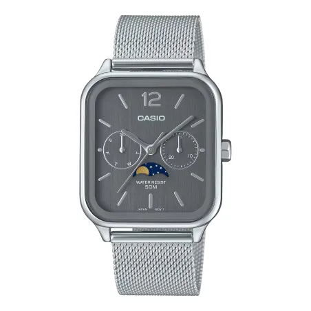 Orologio MTP-M305M-8AVER Moon Phase Mesh Grigio 34mm Uomo Casio