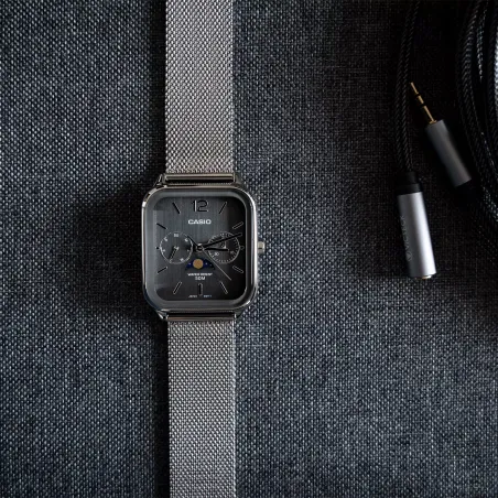 Orologio MTP-M305M-8AVER Moon Phase Mesh Grigio 34mm Uomo Casio