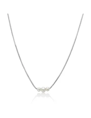 Collana in argento e tre perle Oriente Donna Miluna