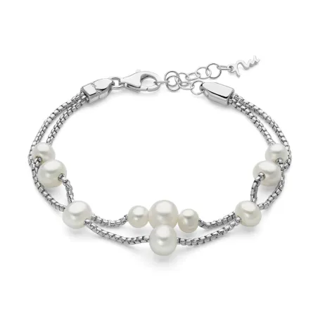 Bracciale Argento a due fili con perle Oriente Donna Miluna