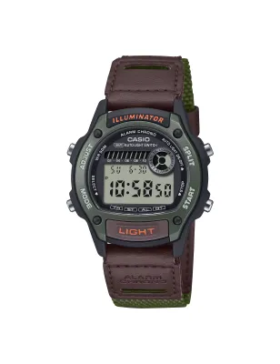 Orologio W-220HF-3AVEF Digital Verde Militare Pelle 36mm Casio