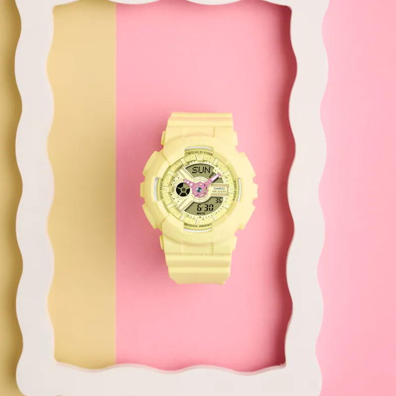 Orologio BA-110AH-9AER Baby-G Giallo Pastello 43mm Bambini Casio Orologio BA-110AH-9AER Baby-G Giallo Pastello 43mm Bambini Casio