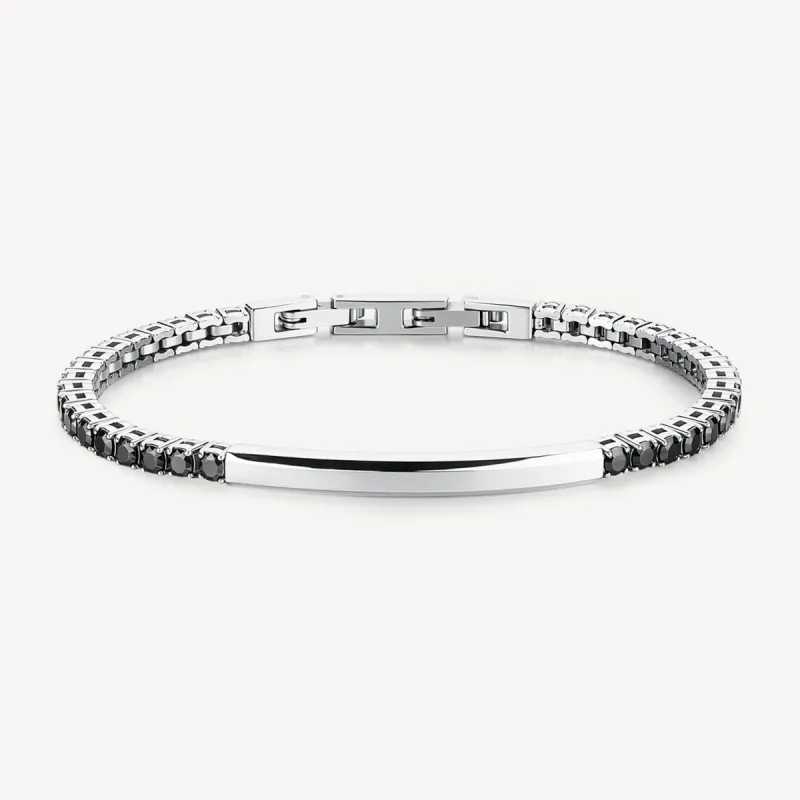 Bracciale Avantgarde acciaio e zirconi neri Uomo Brosway Bracciale Avantgarde acciaio e zirconi neri Uomo Brosway