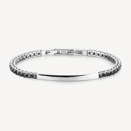 Bracciale Avantgarde acciaio e zirconi neri Uomo Brosway
