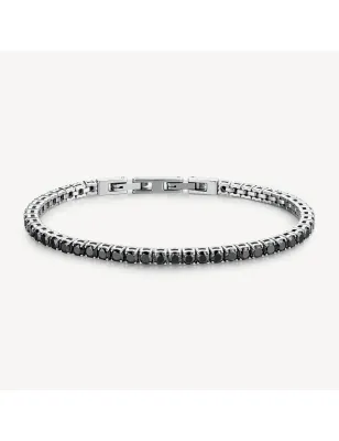 Bracciale tennis Avantgarde acciaio e zirconi neri Uomo Brosway