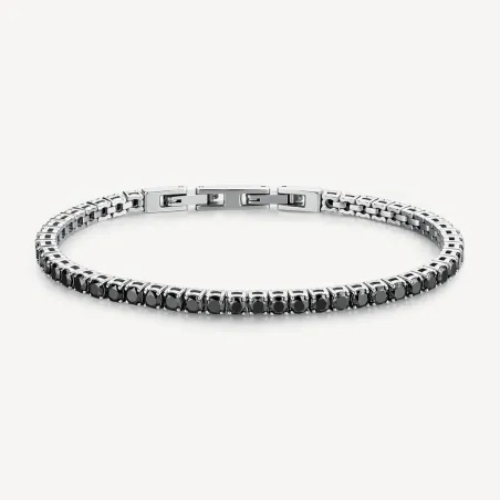 Bracciale tennis Avantgarde acciaio e zirconi neri Uomo Brosway