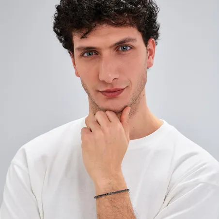 Bracciale tennis Avantgarde acciaio e zirconi neri Uomo Brosway