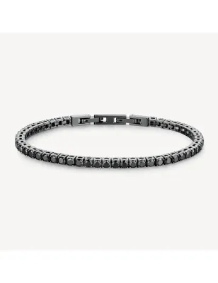 Bracciale tennis Avantgarde acciaio pvd rutenio, zirconi ner Uomo Brosway