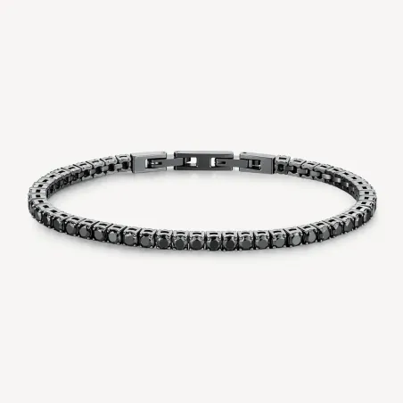 Bracciale tennis Avantgarde acciaio pvd rutenio, zirconi ner Uomo Brosway