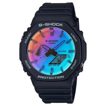 Orologio GA-2100SR-1AER CasiOak Iridescent Nero 45mm Uomo Casio
