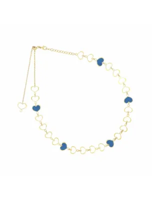 Girocollo Chocker Maman 5 cuori blu Donna Maman et Sophie