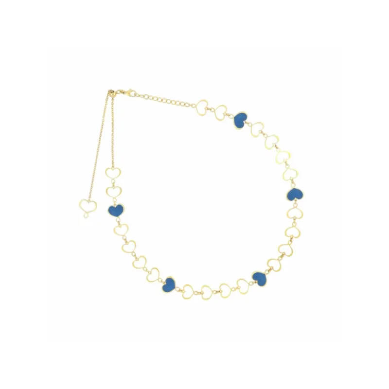Girocollo Chocker Maman 5 cuori blu Donna Maman et Sophie