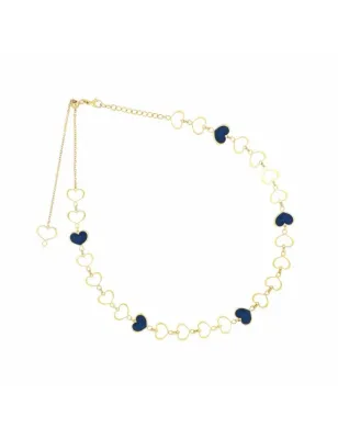 Girocollo Chocker Maman 5 cuori blu Donna Maman et Sophie