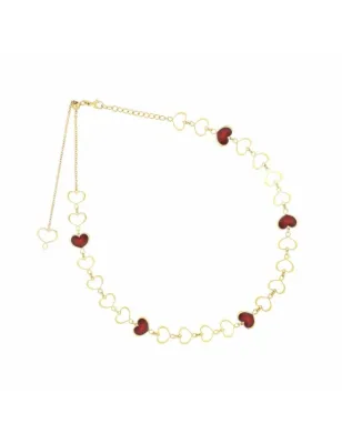 Girocollo Chocker Maman 5 cuori bordeaux Donna Maman et Sophie