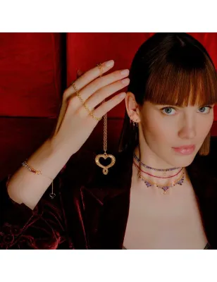 Girocollo Frange Tanzanite e Granato ricco Donna Maman et Sophie