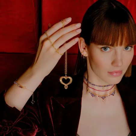 Girocollo Frange Tanzanite e Granato ricco Donna Maman et Sophie