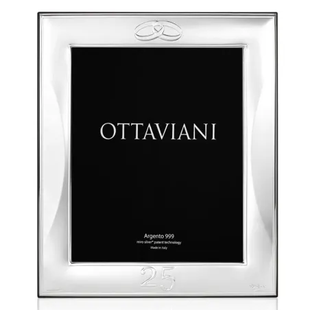 Cornice 5001A Portafoto Nozze Argento 25° 13x18 Ottaviani