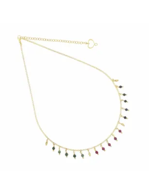 Girocollo Frange Rubino, Zaffiro e Smeraldo Donna Maman et Sophie