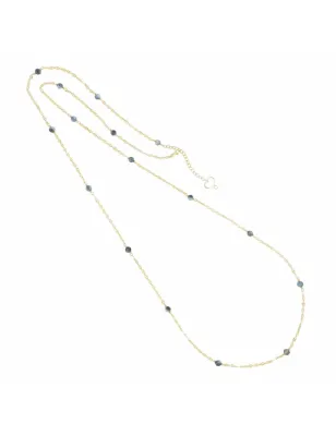 Collana lunga Pietre di Acquamarina scura Donna Maman et Sophie