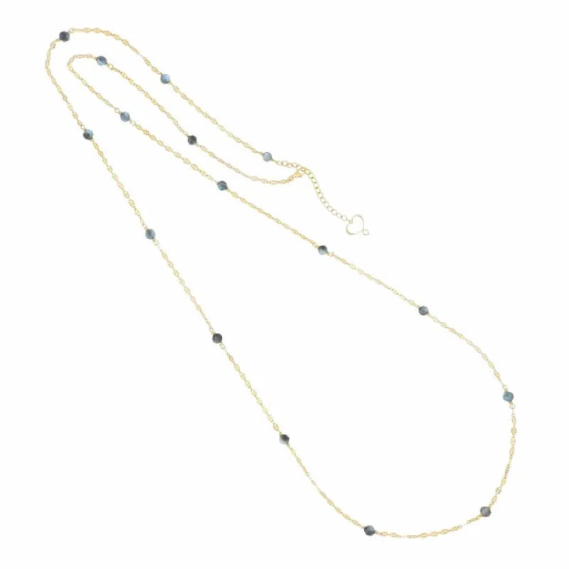 Collana lunga Pietre di Acquamarina scura Donna Maman et Sophie