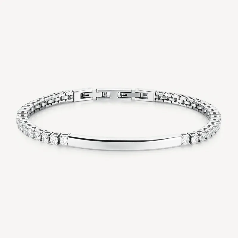 Bracciale Tennis Avantgarde acciaio zirconi bianchi Uomo Brosway Bracciale Tennis Avantgarde acciaio zirconi bianchi Uomo Brosway