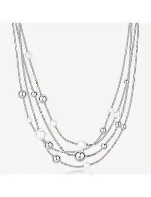 Collana multifilo Perfect con sfere e perle di conchiglia Donna Brosway