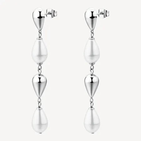 Orecchini pendenti Perfect acciaio perle di conchiglia Donna Brosway