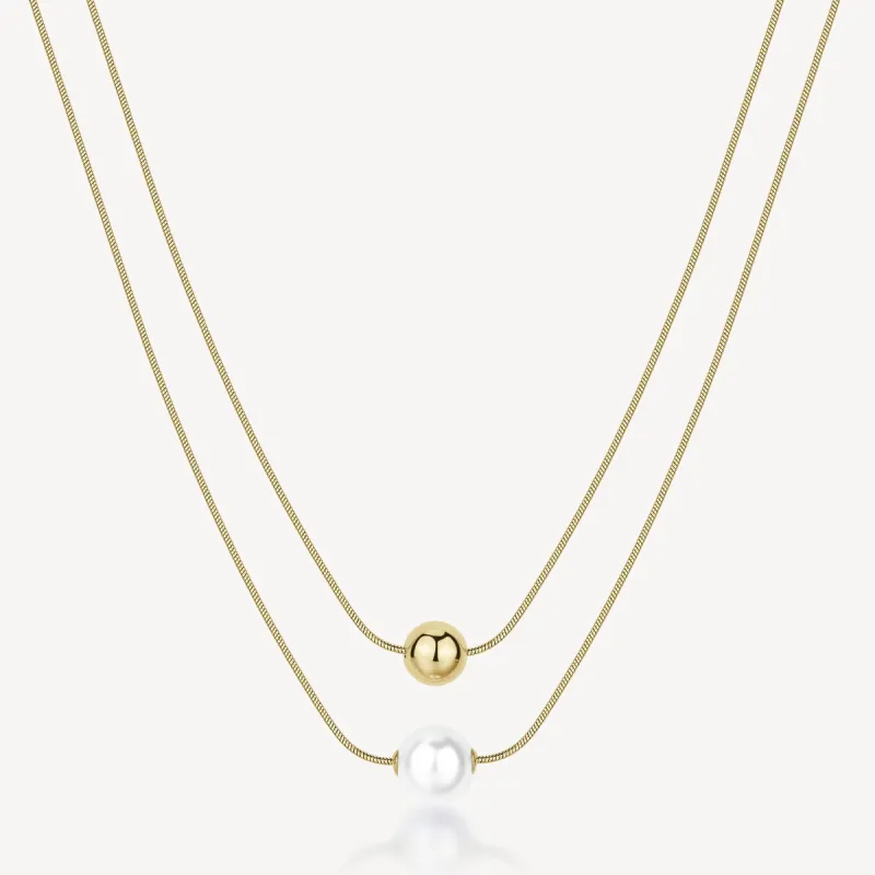 Collana Perfect doppio filo pendente sfera e perla Donna Brosway