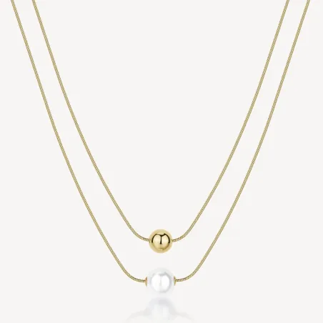 Collana Perfect doppio filo pendente sfera e perla Donna Brosway