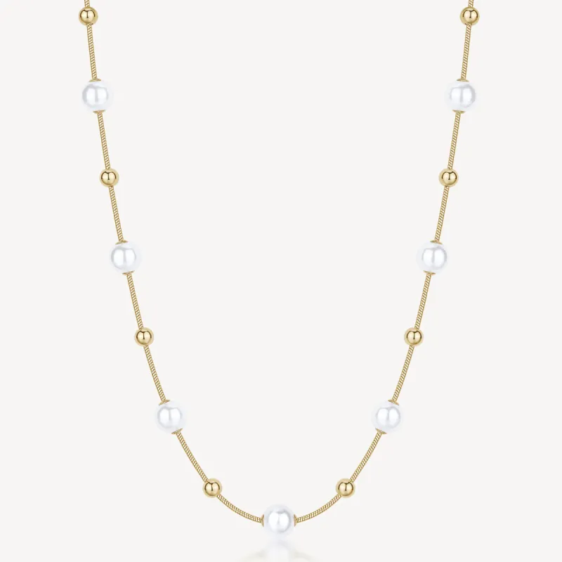 Collana Perfect sfere e perle di conchiglia pvd oro Donna Brosway