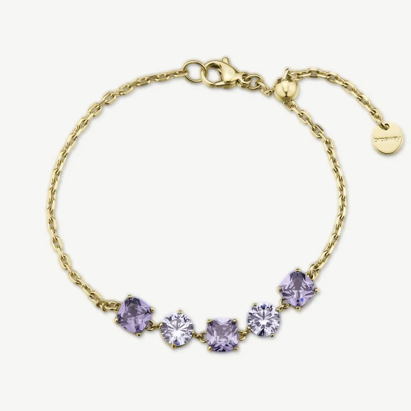 Bracciale Dreaming pvd oro zirconi colore ametista Donna Brosway Bracciale Dreaming pvd oro zirconi colore ametista Donna Brosway